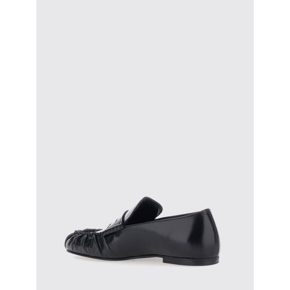 Alohas Aven Loafers In Black Brushed Leather With Penny Bar And Low Heel - Picture 3 of 3